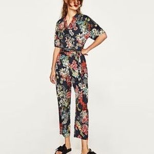 NWT Zara SS 2017 Long Floral jumpsuit